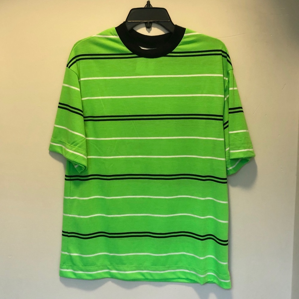 Collusion Neon Green Stripe Shirt